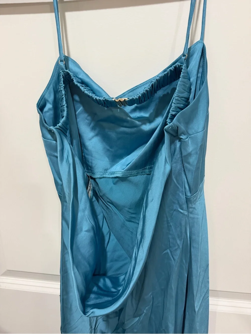 Abercrombie & Fitch Blue Satin Midi/Maxi Dress